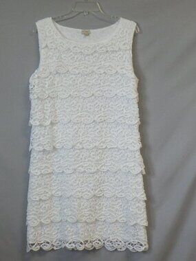 Cremieux White Crochet Lace Dress;